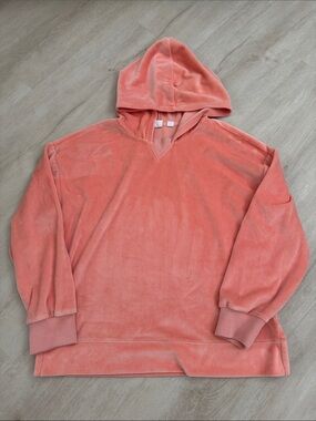 GAP Coral Velour Hooded Pullover